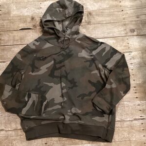 Camo Hooded Pullover Sweatshirt